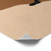 Yoga-krijger stelt silhouette meditatie-flow goud  poster (Hoek)