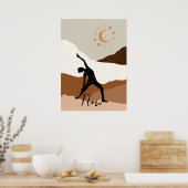 Yoga-krijger stelt silhouette meditatie-flow goud  poster (Keuken)