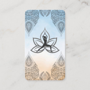 Yoga krijgershouding   Mandala-patroon Visitekaartje