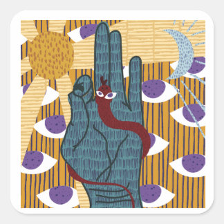 Yoga Kundalini shakti Vierkante Sticker