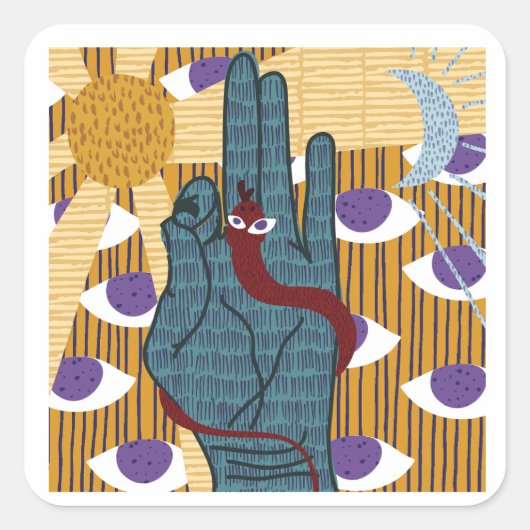 Yoga Kundalini shakti Vierkante Sticker (Voorkant)