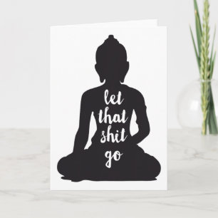 Yoga Laat Dat Los Mediteren Silhouet Boeddha Yoga Kaart