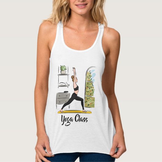 Yoga Lady Posture thuis Tanktop (Voorkant)