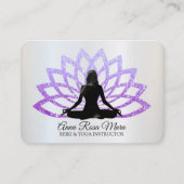 *~* Yoga Lavender Lotus Woman Healing Energy Visitekaartje (Voorkant)
