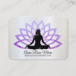 *~* Yoga Lavender Lotus Woman Healing Energy Visitekaartje