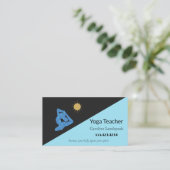Yoga leraar impressionisme geschilderd hemelsblauw visitekaartje (Staand voorkant)