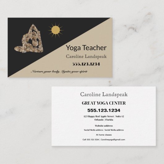 Yoga leraar impressionisme geschilderd herfst brui visitekaartje (Voorkant / Achterkant)
