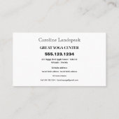 Yoga leraar impressionisme geschilderd multi geel visitekaartje (Achterkant)