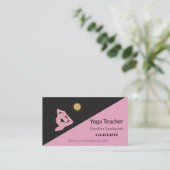 Yoga leraar impressionisme geschilderd roze visitekaartje (Staand voorkant)