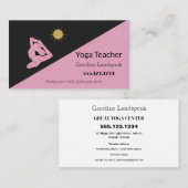 Yoga leraar impressionisme geschilderd roze visitekaartje (Voorkant / Achterkant)