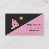 Yoga leraar impressionisme geschilderd roze visitekaartje (Voorkant)