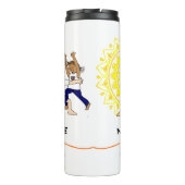 Yoga-leraar met studenten thermosbeker (Achterkant)