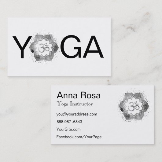*~* Yoga leraar OM Lotus Mandala Instructor Visitekaartje (Voorkant / Achterkant)