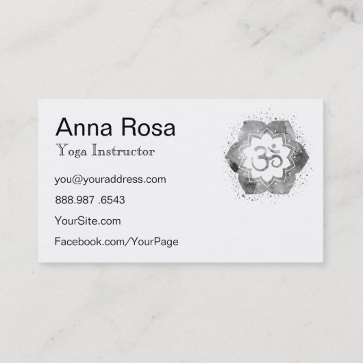 *~* Yoga leraar OM Lotus Mandala Instructor Visitekaartje (Achterkant)
