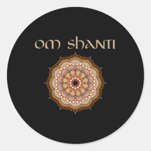 Yoga Leraren T-shirt Om Shanti Reiki Holistische G Ronde Sticker