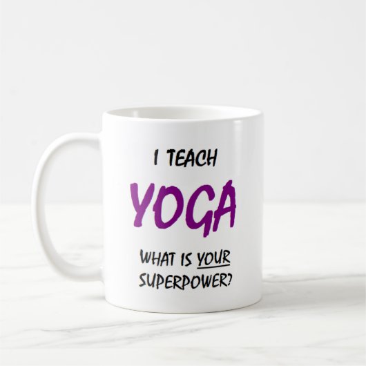 yoga lesgeven koffiemok (Links)