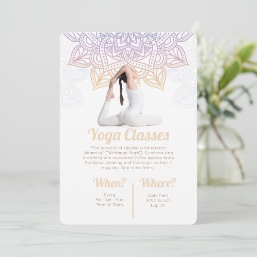 Yoga lessen uitnodiging (Staand voorkant)