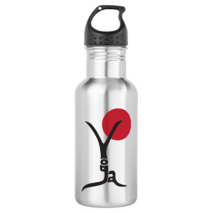 Yoga Lettering Silver Water Fles