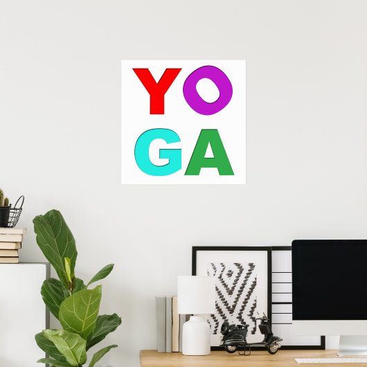 Yoga-letters Poster (Thuiskantoor)