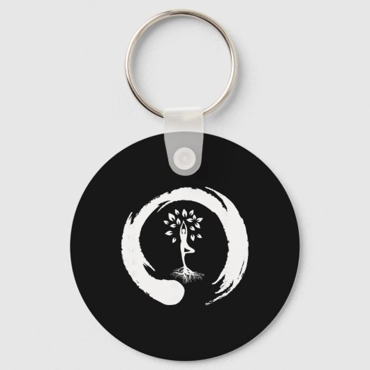 Yoga Levensboom Yin Yang Meditatie Sleutelhanger (Voorkant)