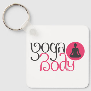 Yoga Lichaam Met Yoga Houden Grafisch Sleutelhanger