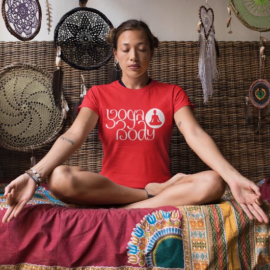 Yoga Lichaam met Yoga Pose Graphic Print T-shirt