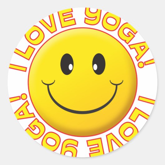 Yoga Liefde Glimlach Ronde Sticker (Voorkant)