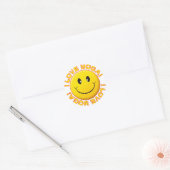 Yoga Liefde Glimlach Ronde Sticker (Envelop)