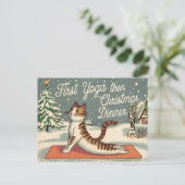 Yoga liefhebber Kerst  Kat Briefkaart (Staand voorkant)