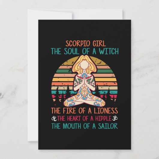 Yoga Liefhebber | Yoga Schorpioen Meisje Kaart (Voorkant)