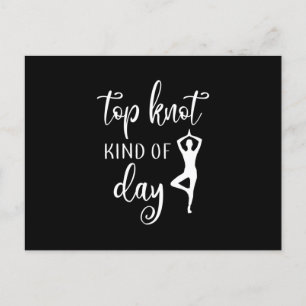 Yoga Liefhebber Yoga Top Knot Soort Dag Briefkaart