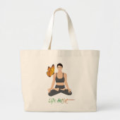 Yoga Life Artist Quote Butterfly Self-Improvement Grote Tote Bag (Voorkant)