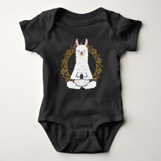Yoga Llama Alpaca Namaste relaxing Animal Romper (Voorkant)