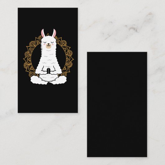 Yoga Llama Alpaca Namaste relaxing Animal Visitekaartje (Voorkant / Achterkant)