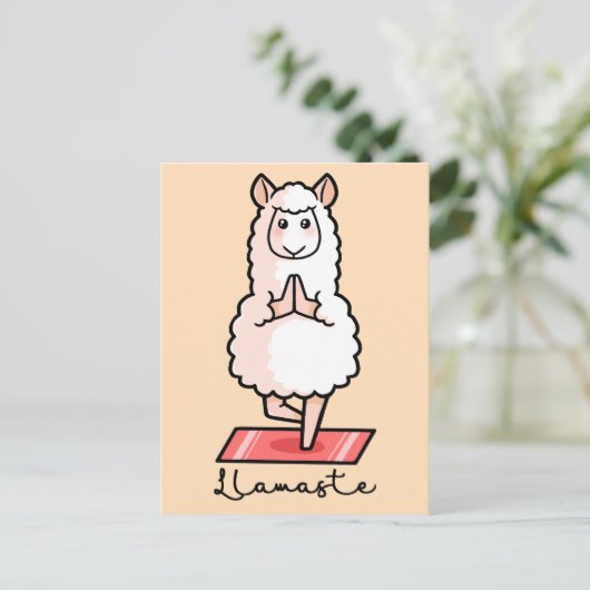 Yoga Llama - Llamaste Briefkaart (Staand voorkant)