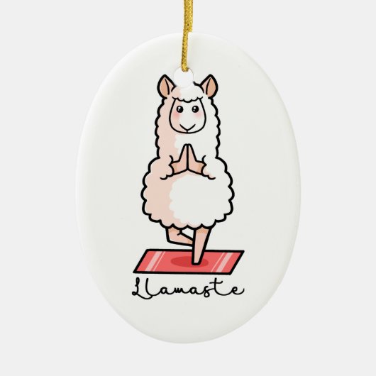 Yoga Llama - Llamaste Keramisch Ornament (Voorkant)