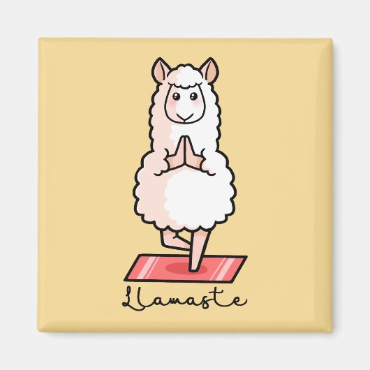 Yoga llama - Llamaste Magneet (Voorkant)