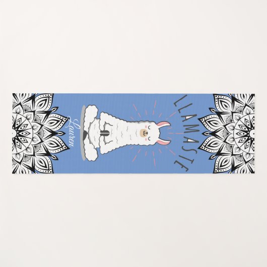 Yoga Llama - Llamaste Pun Mindfulness Mandala Naam Yogamat (Voorkant (horizontaal))