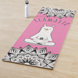 Yoga Llama - Llamaste Pun Mindfulness Mandala Yogamat