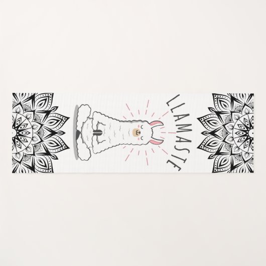 Yoga Llama - Llamaste Pun Mindfulness Mandala Yogamat (Voorkant (horizontaal))