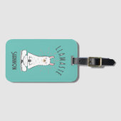 Yoga Llama - Llamaste Pun Monogram Naam Bagagelabel (Voorkant (horizontaal))