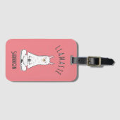 Yoga Llama - Llamaste Pun Monogram Naam Bagagelabel (Voorkant (horizontaal))