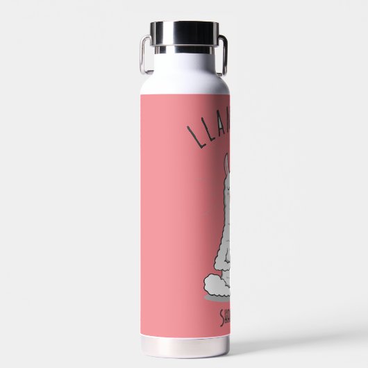Yoga Llama - Llamaste Pun Monogram Naam Waterfles (Voorkant)