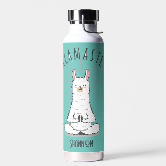Yoga Llama - Llamaste Pun Monogram Naam Waterfles (Links)