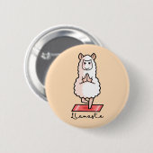 Yoga Llama - Llamaste Ronde Button 5,7 Cm (Voorkant /achterkant)