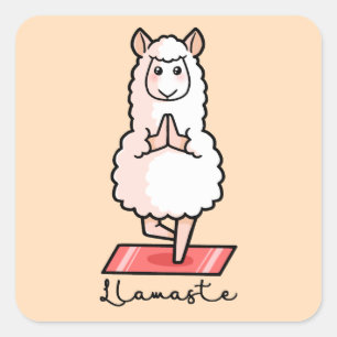 Yoga Llama - Llamaste Vierkante Sticker