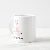 Yoga Llama Mama | LlaMOMste Cute Pink Monogram Koffiemok (Voorkant links)