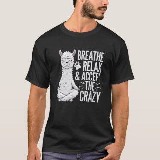 Yoga Llama Namaste Meditation Zen Animal Yoga Inst T-shirt