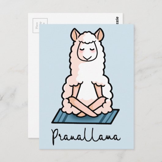 Yoga llama - Pranallama Briefkaart (Voorkant / Achterkant)