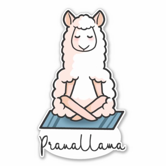 Yoga Llama - Pranallama Sticker (Voorkant)